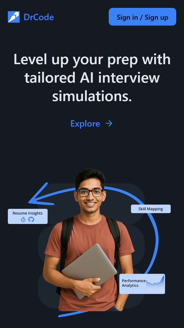 DrCode Interview on a phone-sized viewport
